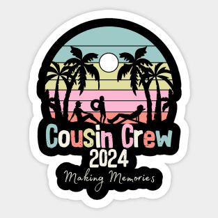 Cousin Crew 2024 Summer Vacation Beach Family Matching Retro Sticker